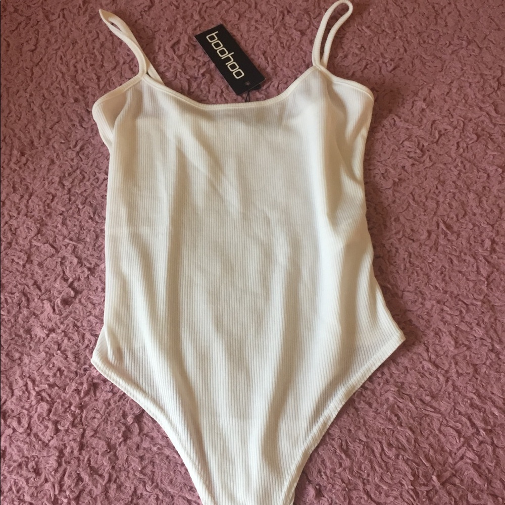 White Ribbed Bodysuit